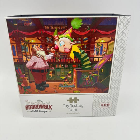 Boardwalk Puzzle Company Other - Boardwalk Puzzle Co Toy Testing Dept 500pc Holiday Art Olivia Hunter Sealed NEW